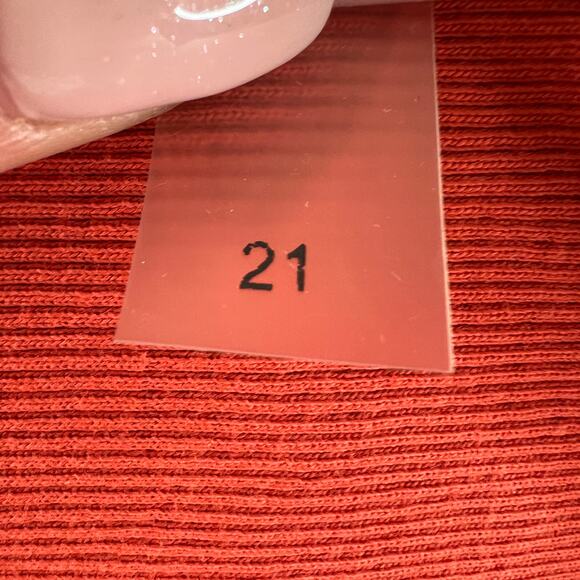 Peruvian Connection Orange Long Sleeve Top Pima Cotton Knit Ribbed Size Medium M - Picture 9 of 9